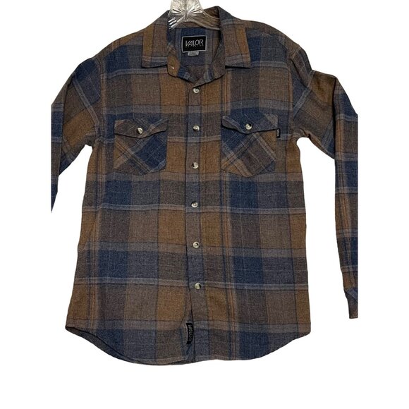 Valor Collective Plaid Flannel Shirt S Soft 2 Pocket Boho Comfortable - Picture 2 of 16